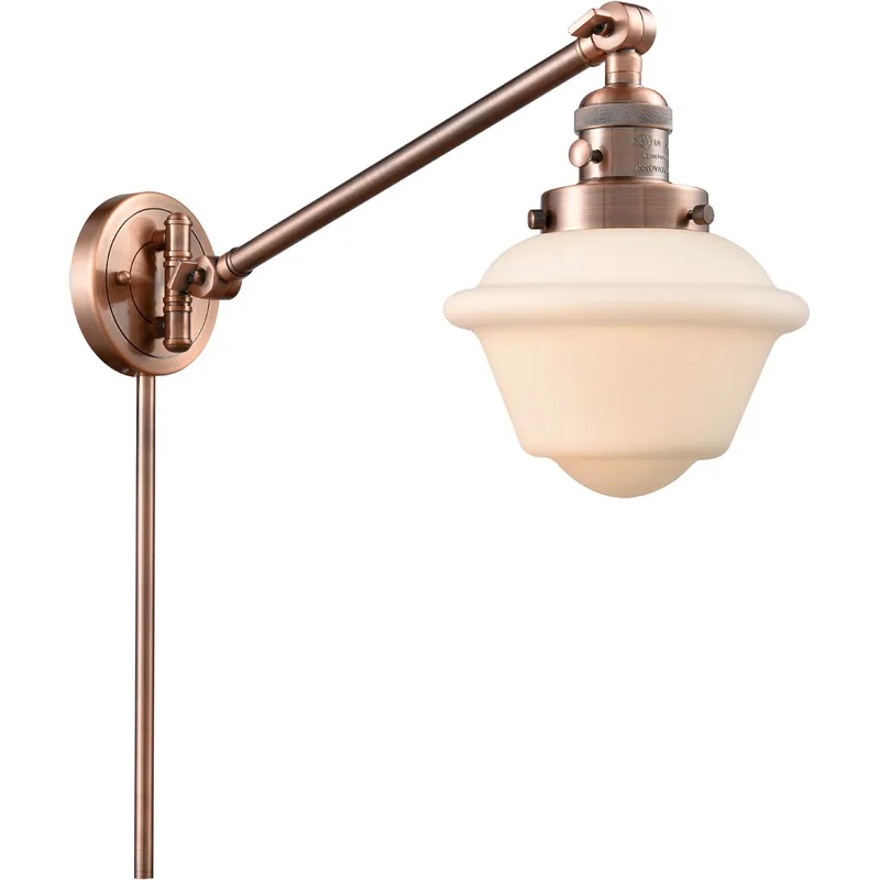 Small Oxford 30 inch 60.00 watt Antique Copper Swing Arm Wall Light, Franklin Restoration