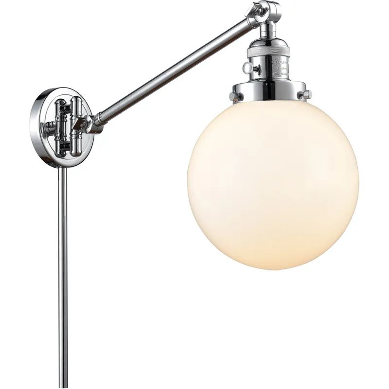 Large Beacon 21 inch 60.00 watt Polished Chrome Swing Arm Wall Light, Franklin Restoration