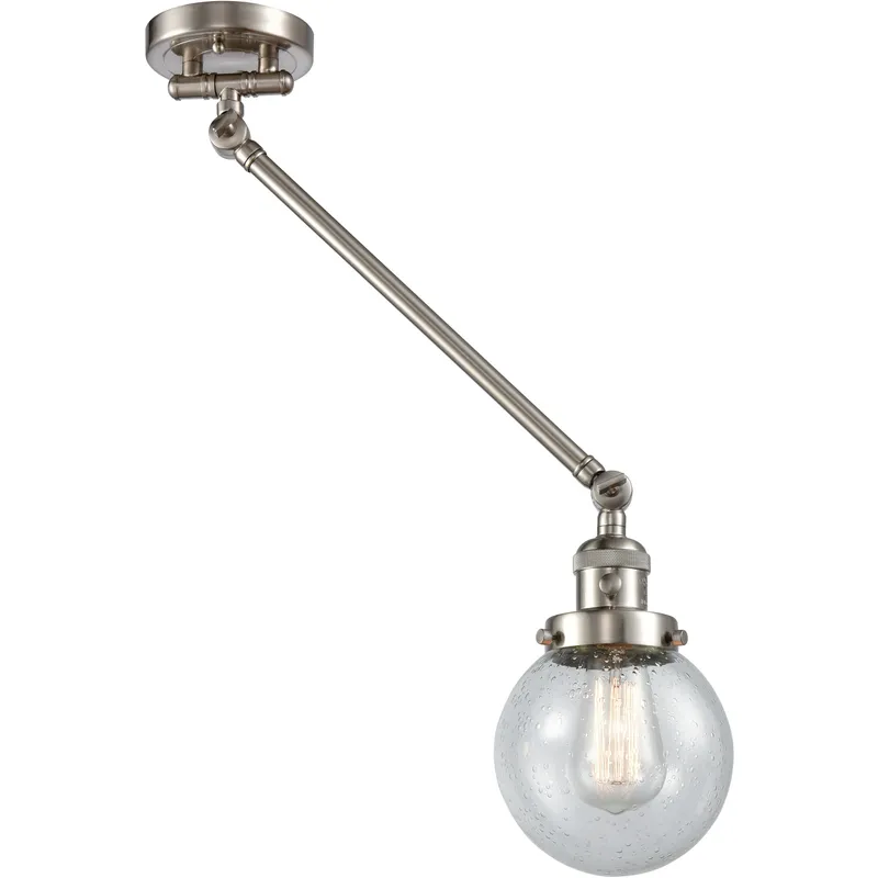 Beacon 21 inch 60.00 watt Satin Nickel Swing Arm Wall Light, Franklin Restoration