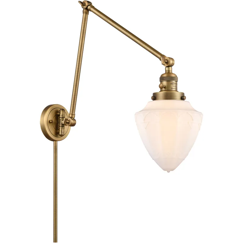 Franklin Restoration Bullet 32 inch 60.00 watt Brushed Brass Swing Arm Wall Light