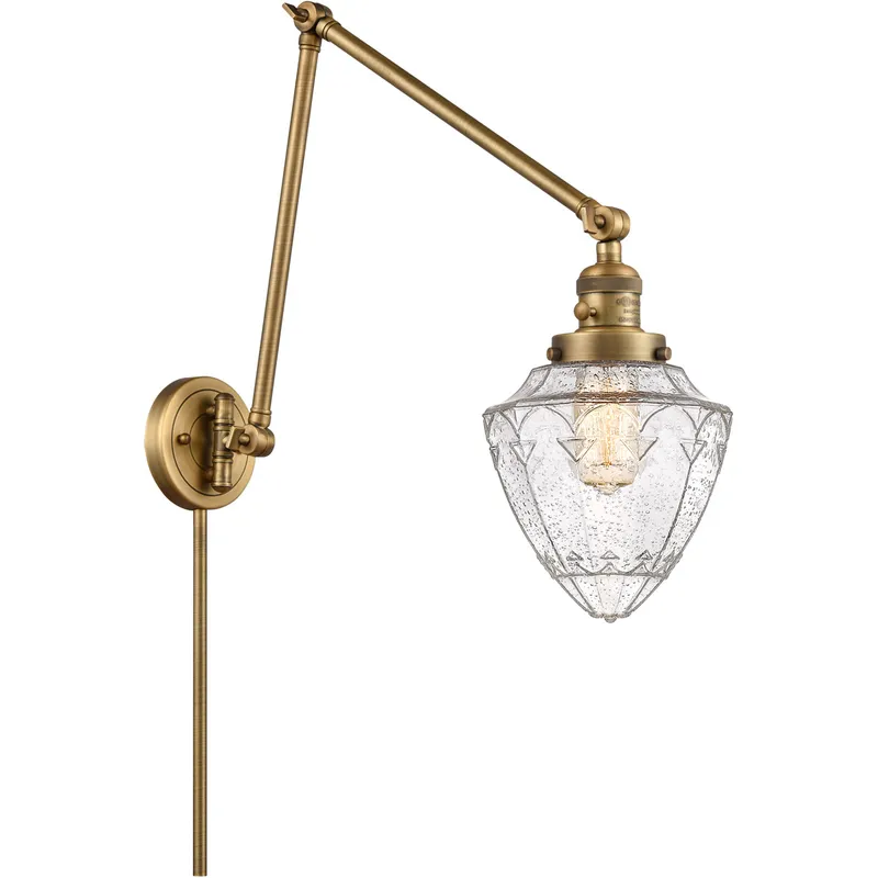 Franklin Restoration Bullet 32 inch 60.00 watt Brushed Brass Swing Arm Wall Light
