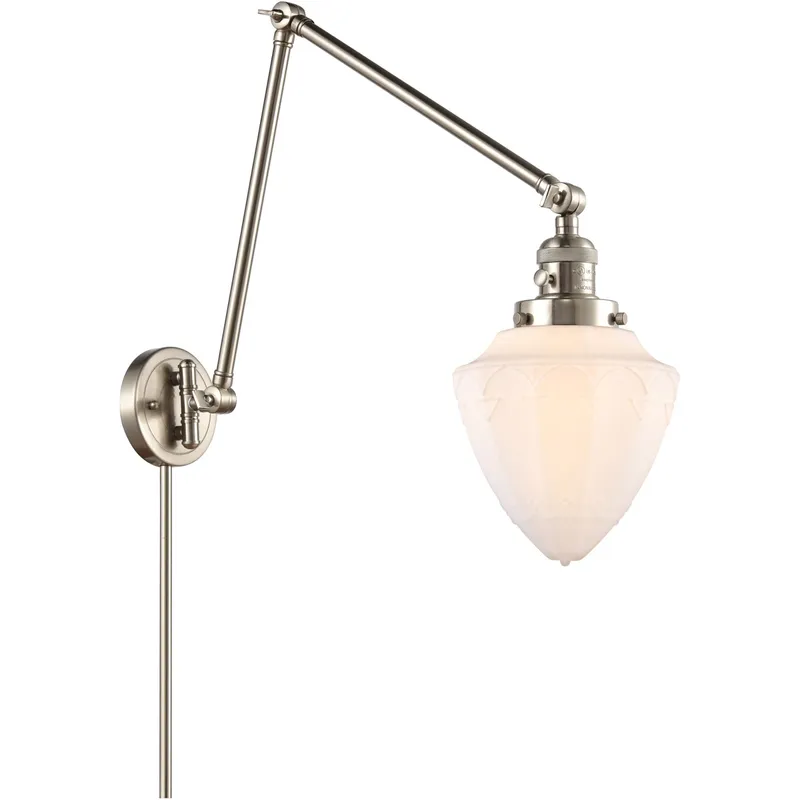 Franklin Restoration Bullet 32 inch 60.00 watt Brushed Satin Nickel Swing Arm Wall Light