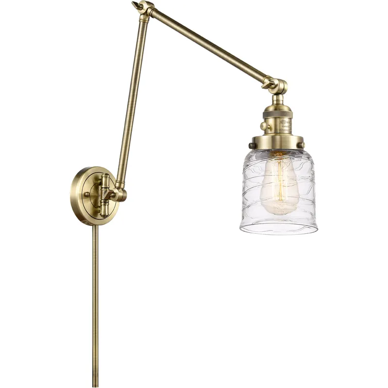 Franklin Restoration Bell 30 inch 60.00 watt Antique Brass Swing Arm Wall Light