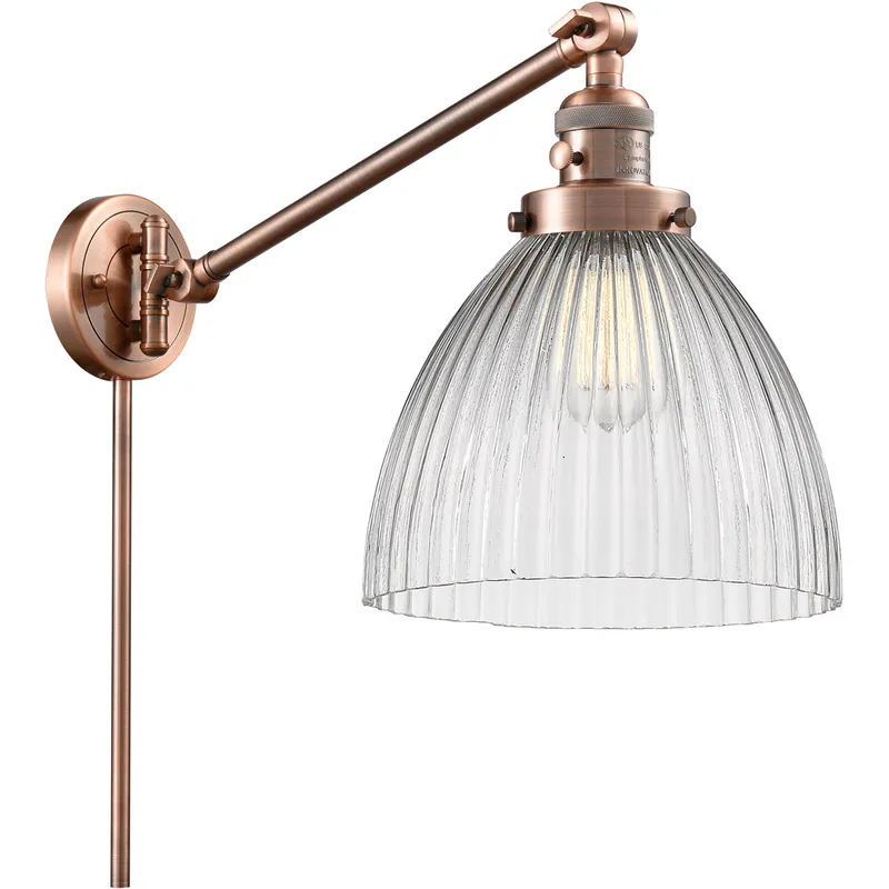 Seneca Falls 18 inch 60.00 watt Antique Copper Swing Arm Wall Light, Franklin Restoration