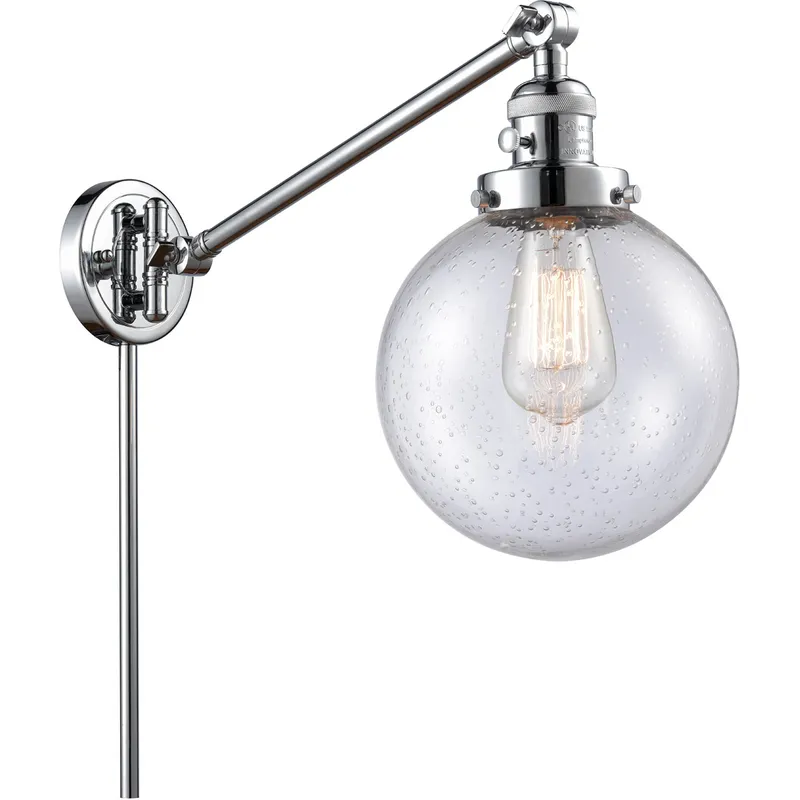 Large Beacon 21 inch 60.00 watt Polished Chrome Swing Arm Wall Light, Franklin Restoration