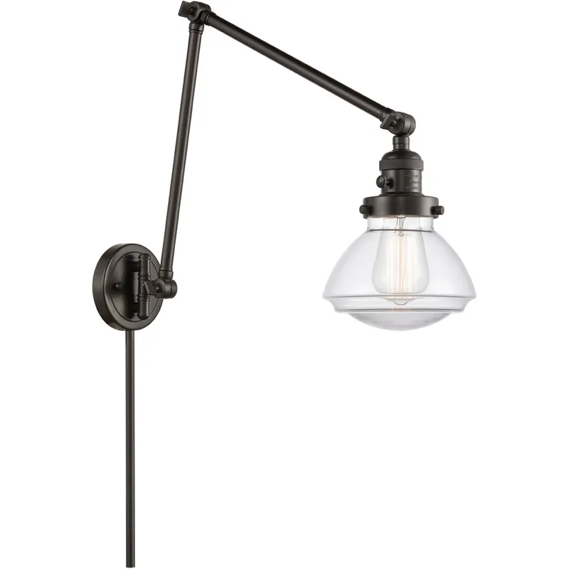 Olean 28 inch 3.50 watt Oil Rubbed Bronze Swing Arm Wall Light, Franklin Restoration