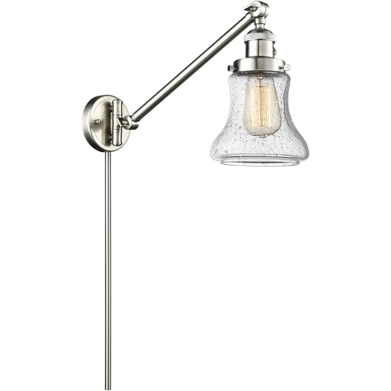 Bellmont 35 inch 3.50 watt Satin Nickel Swing Arm Wall Light, Franklin Restoration