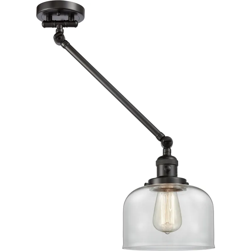 Large Bell 21 inch 60.00 watt Oil Rubbed Bronze Swing Arm Wall Light, Franklin Restoration