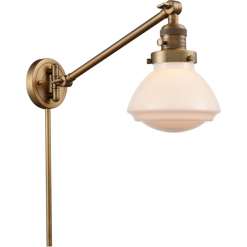 Olean 18 inch 60.00 watt Brushed Brass Swing Arm Wall Light, Franklin Restoration