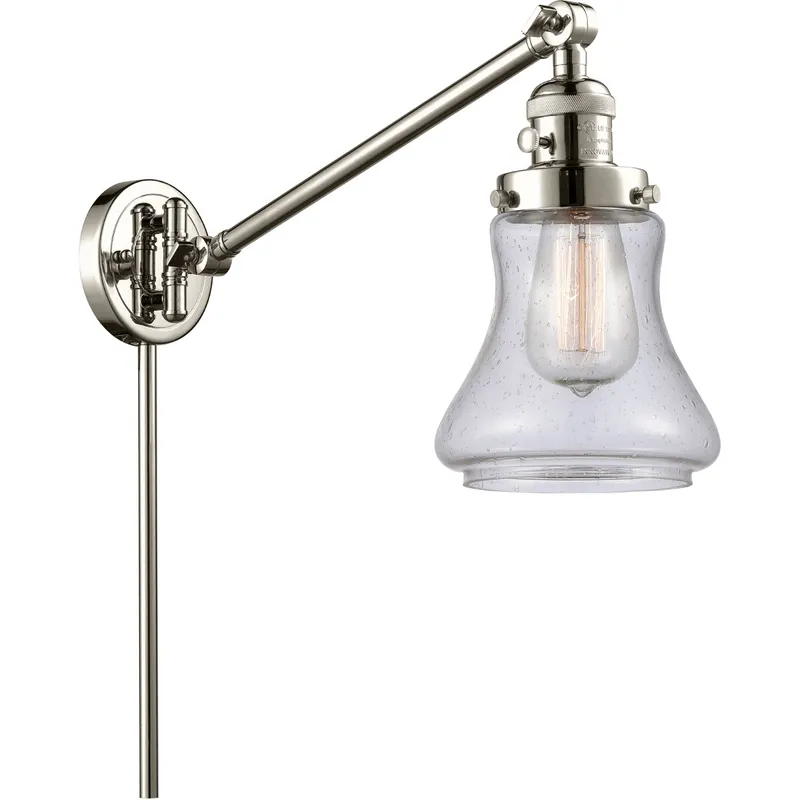 Bellmont 35 inch 3.50 watt Polished Nickel Swing Arm Wall Light, Franklin Restoration