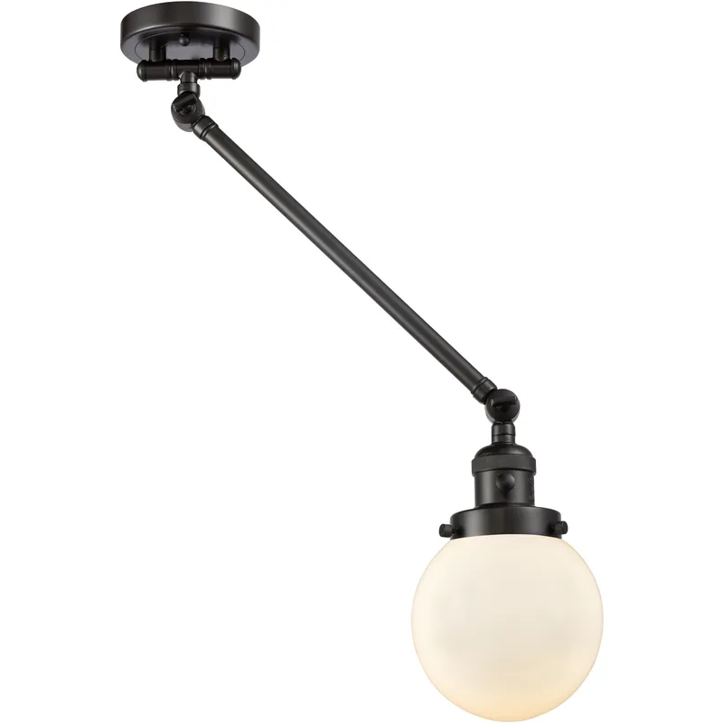 Beacon 21 inch 60.00 watt Oil Rubbed Bronze Swing Arm Wall Light, Franklin Restoration