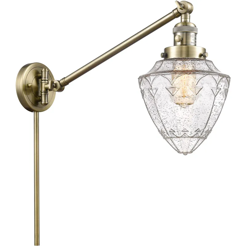 Franklin Restoration Bullet 20 inch 60.00 watt Antique Brass Swing Arm Wall Light