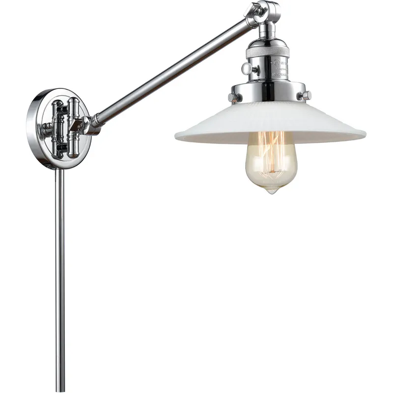 Halophane 21 inch 3.50 watt Polished Chrome Swing Arm Wall Light, Franklin Restoration