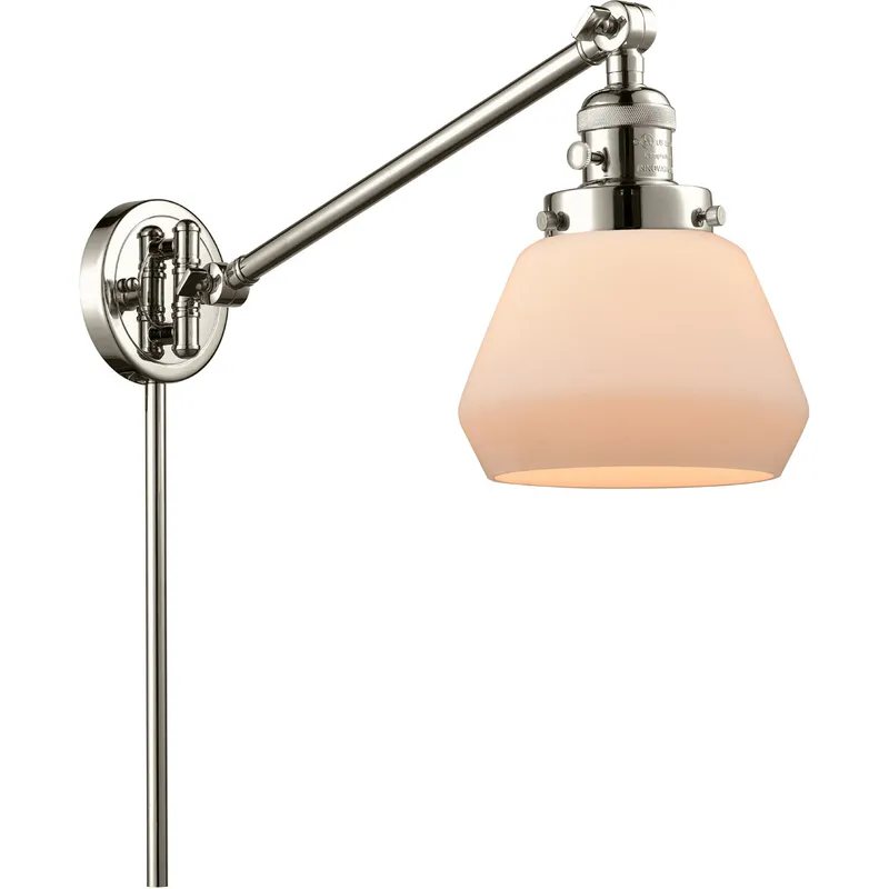 Fulton 35 inch 3.50 watt Polished Nickel Swing Arm Wall Light, Franklin Restoration