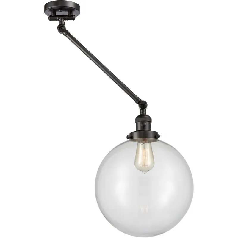 XX-Large Beacon 20 inch 100 watt Oil Rubbed Bronze Swing Arm Wall Light in Clear Glass, Franklin Restoration