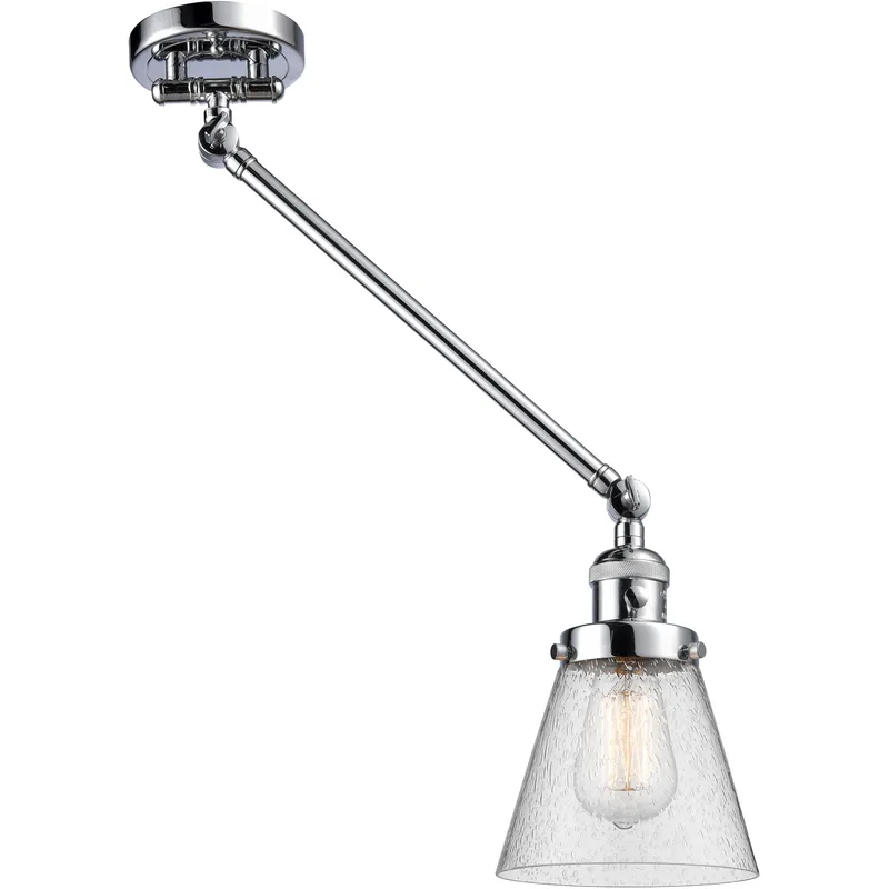 Small Cone 21 inch 60.00 watt Polished Chrome Swing Arm Wall Light, Franklin Restoration
