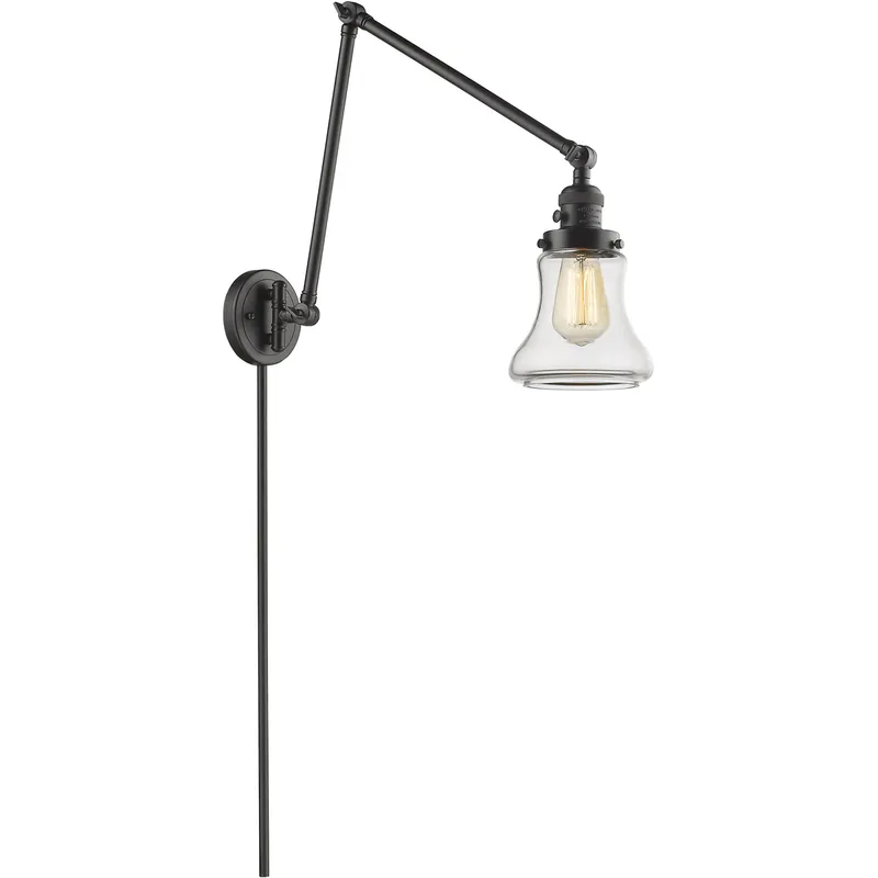 Bellmont 30 inch 3.5 watt Oil Rubbed Bronze Swing Arm Wall Light in Clear Glass, Franklin Restoration
