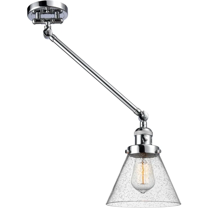 Large Cone 30 inch 60.00 watt Polished Chrome Swing Arm Wall Light, Franklin Restoration