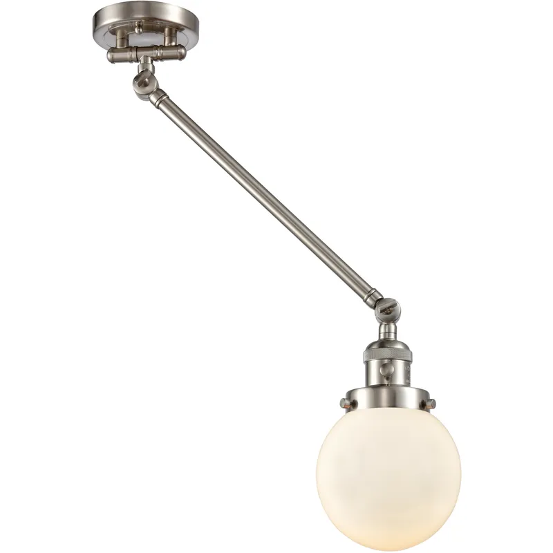 Beacon 21 inch 60.00 watt Satin Nickel Swing Arm Wall Light, Franklin Restoration