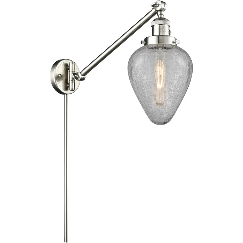 Geneseo 35 inch 3.50 watt Satin Nickel Swing Arm Wall Light, Franklin Restoration