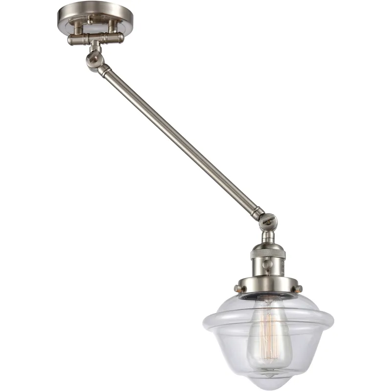 Small Oxford 30 inch 60.00 watt Satin Nickel Swing Arm Wall Light, Franklin Restoration