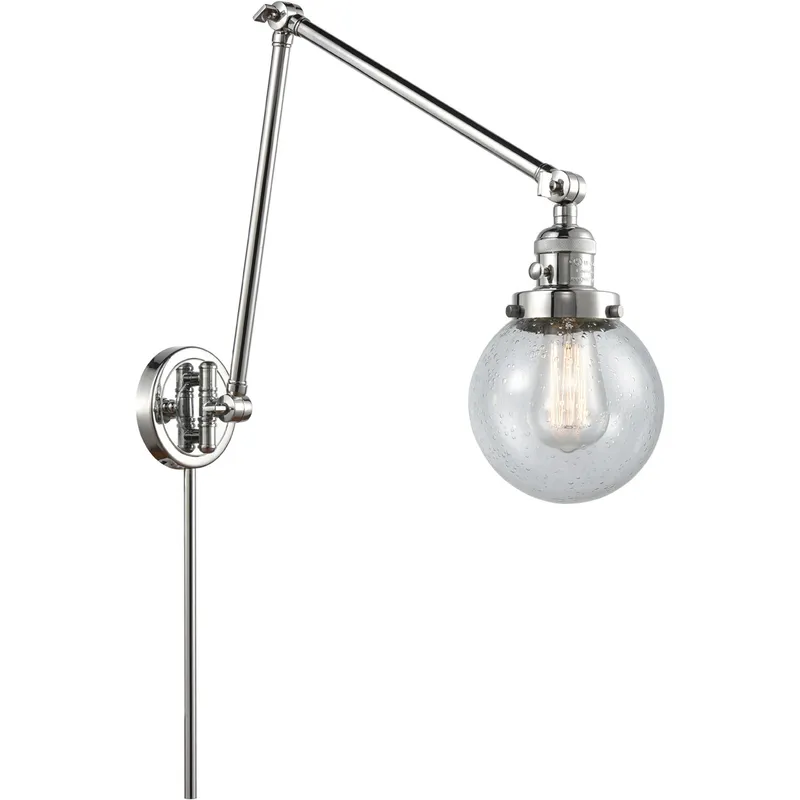 Beacon 30 inch 60.00 watt Polished Chrome Swing Arm Wall Light, Franklin Restoration