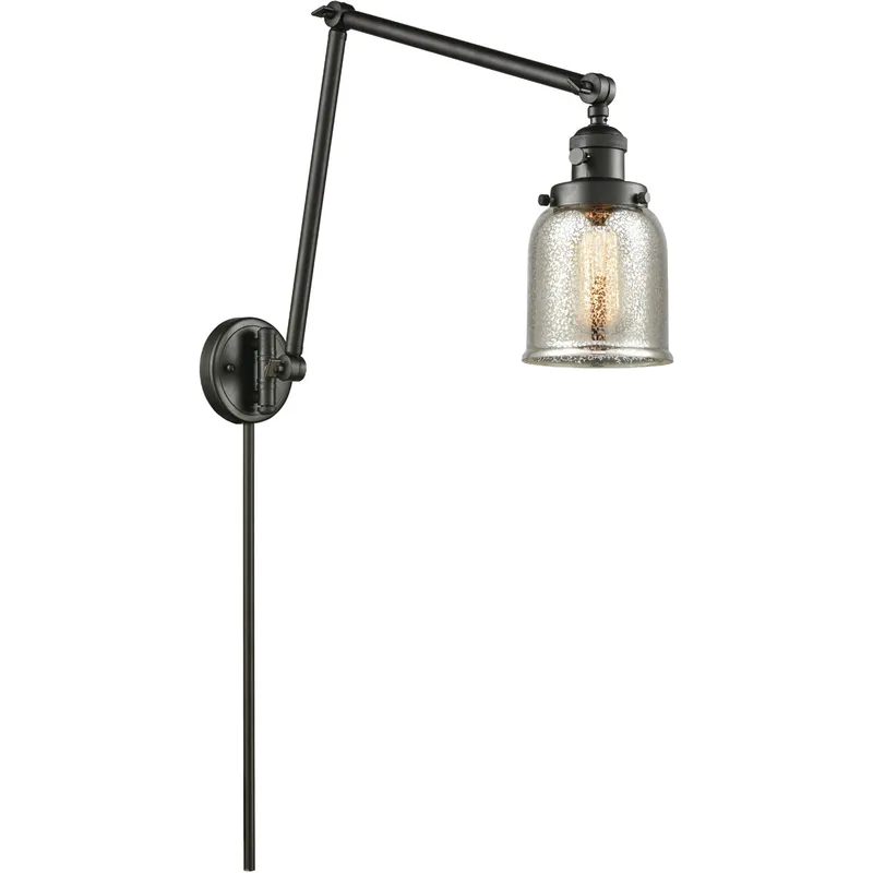 Small Bell 30 inch 60.00 watt Oil Rubbed Bronze Swing Arm Wall Light, Franklin Restoration