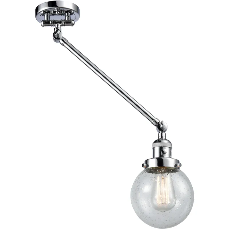 Beacon 21 inch 60.00 watt Polished Chrome Swing Arm Wall Light, Franklin Restoration