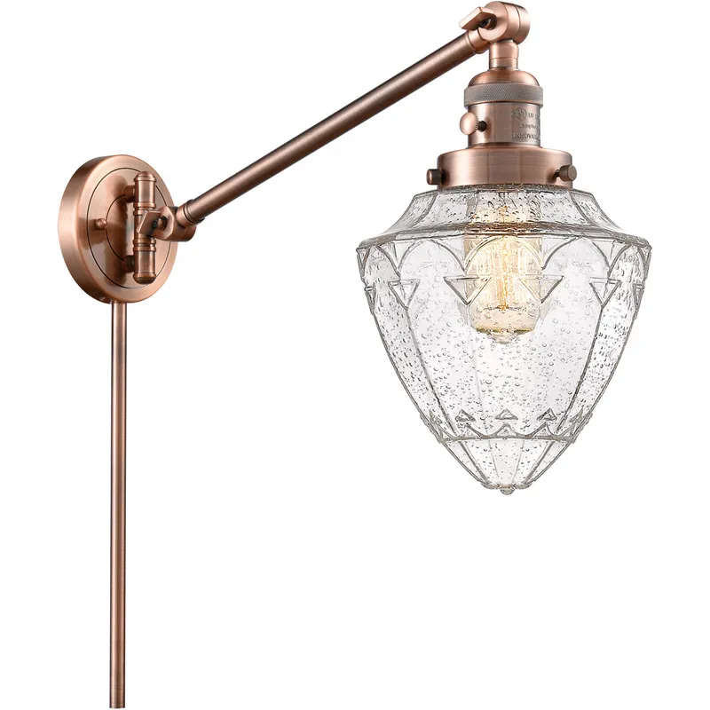 Franklin Restoration Bullet 20 inch 60.00 watt Antique Copper Swing Arm Wall Light