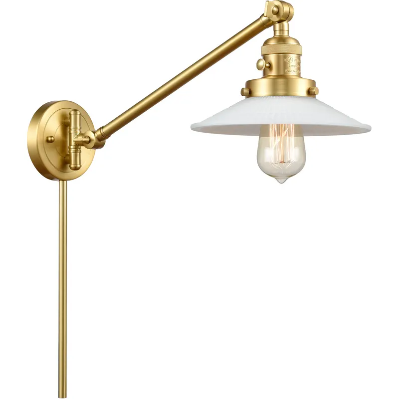 Halophane 21 inch 60.00 watt Satin Gold Swing Arm Wall Light, Franklin Restoration