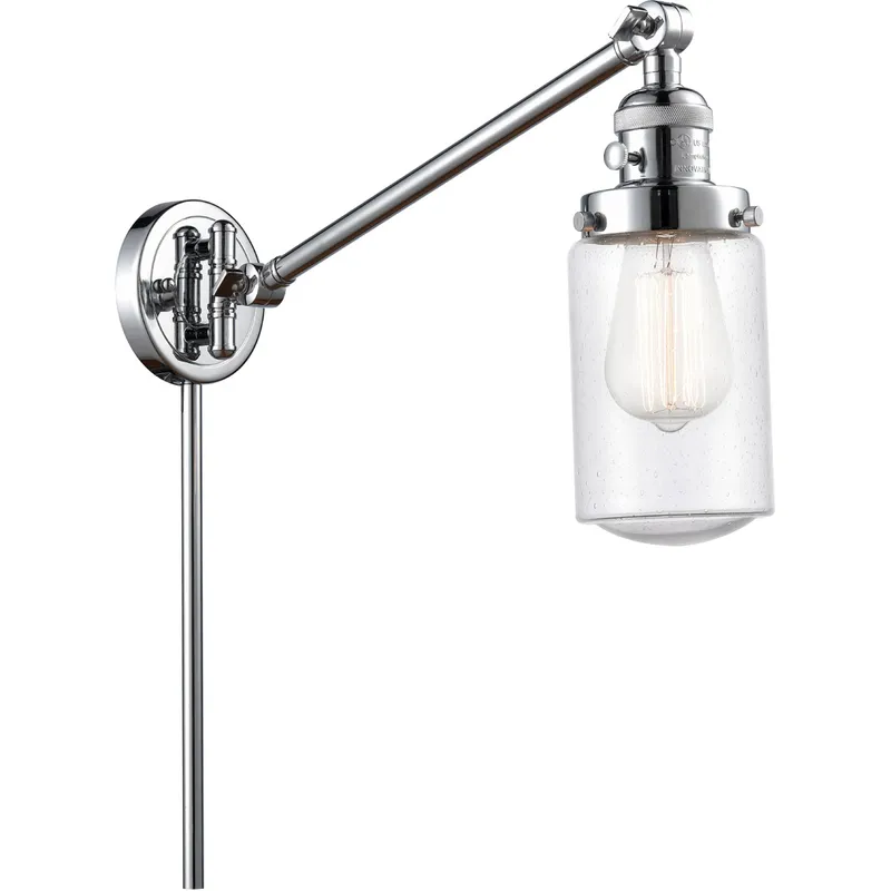 Dover 30 inch 60.00 watt Polished Chrome Swing Arm Wall Light, Franklin Restoration