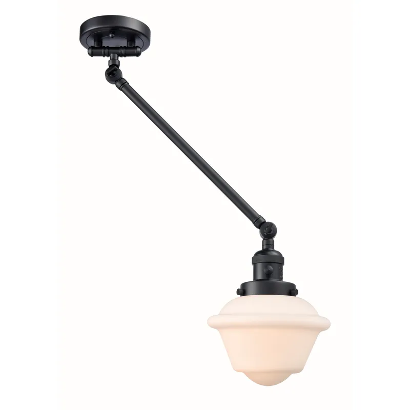 Small Oxford 30 inch 60.00 watt Matte Black Swing Arm Wall Light, Franklin Restoration