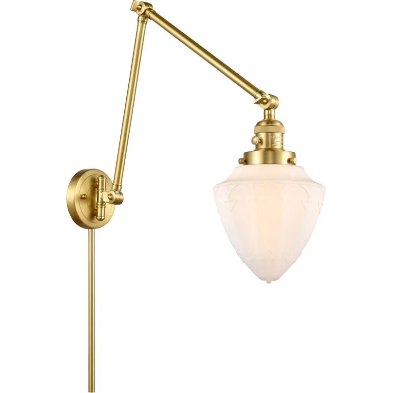 Franklin Restoration Bullet 32 inch 60.00 watt Satin Gold Swing Arm Wall Light