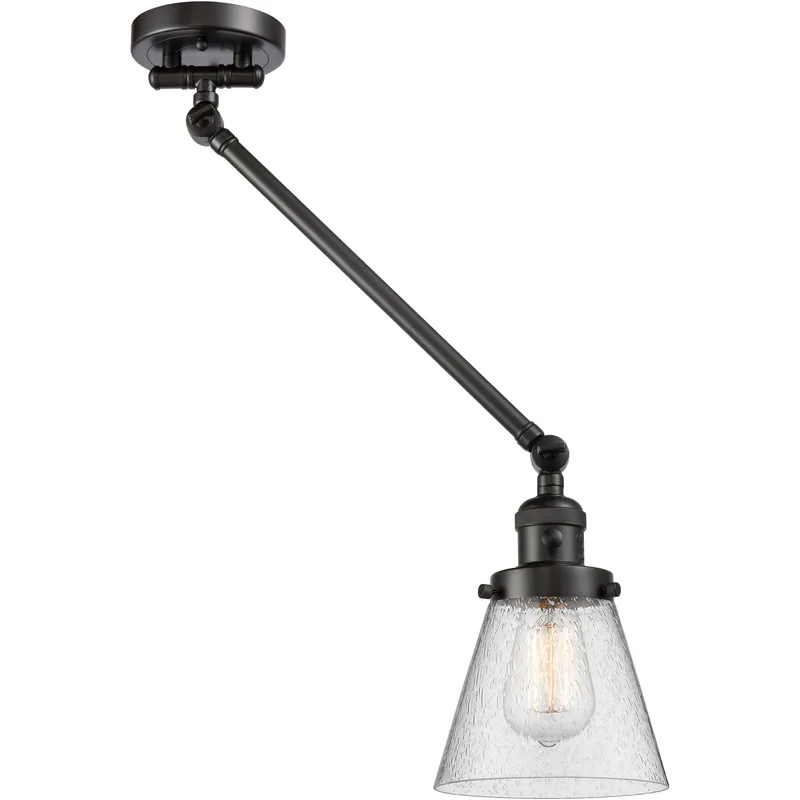 Small Cone 21 inch 60.00 watt Oil Rubbed Bronze Swing Arm Wall Light, Franklin Restoration