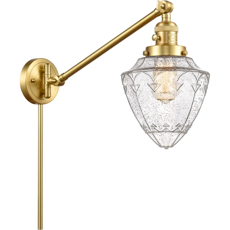 Franklin Restoration Bullet 20 inch 60.00 watt Satin Gold Swing Arm Wall Light