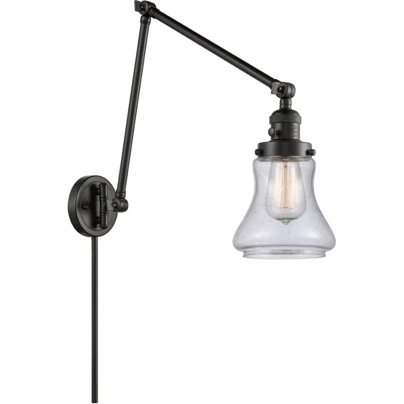 Bellmont 30 inch 3.50 watt Matte Black Swing Arm Wall Light, Franklin Restoration