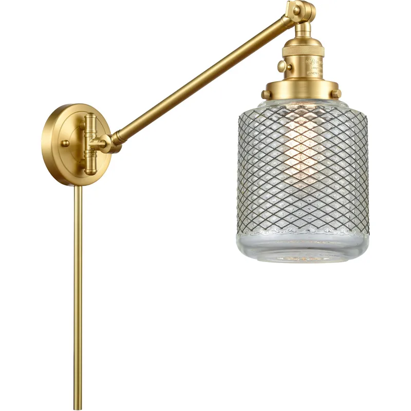 Stanton 30 inch 60 watt Satin Gold Swing Arm Wall Light, Franklin Restoration