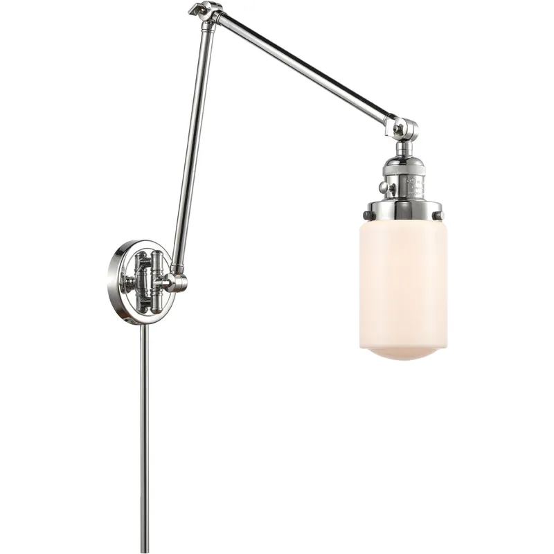 Dover 30 inch 3.50 watt Polished Chrome Swing Arm Wall Light, Franklin Restoration