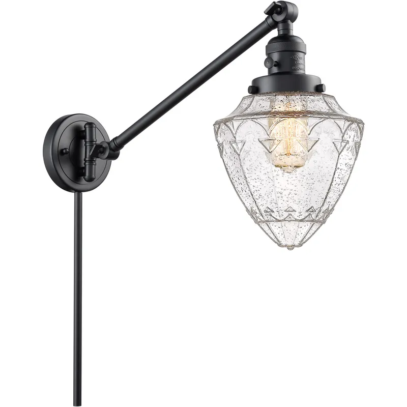Franklin Restoration Bullet 20 inch 60.00 watt Matte Black Swing Arm Wall Light