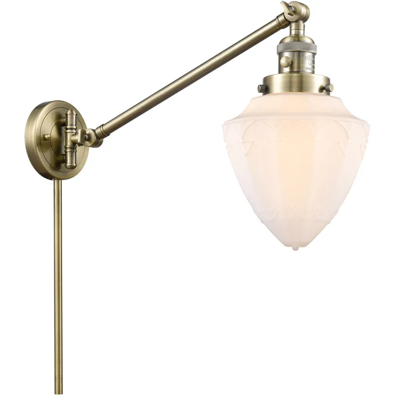 Franklin Restoration Bullet 20 inch 60.00 watt Antique Brass Swing Arm Wall Light