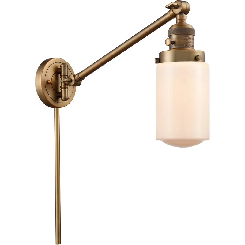 Dover 30 inch 3.50 watt Brushed Brass Swing Arm Wall Light, Franklin Restoration