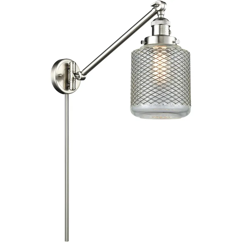 Stanton 30 inch 60 watt Satin Nickel Swing Arm Wall Light, Franklin Restoration