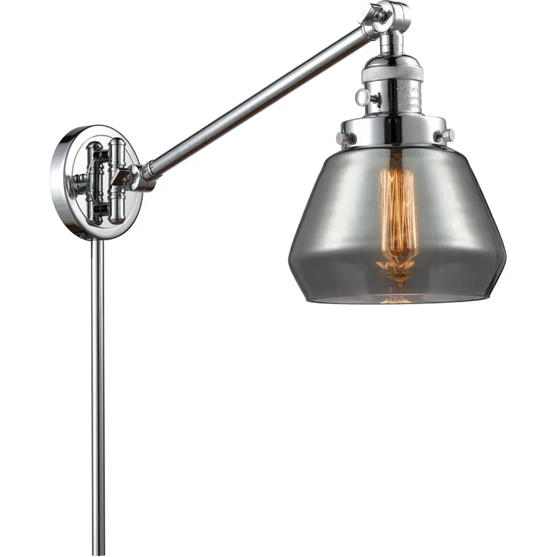 Fulton 35 inch 3.50 watt Polished Chrome Swing Arm Wall Light, Franklin Restoration