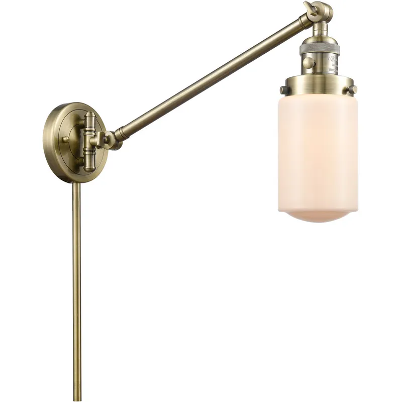 Dover 30 inch 60.00 watt Antique Brass Swing Arm Wall Light, Franklin Restoration