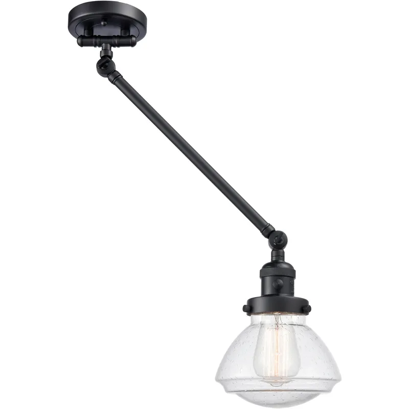 Olean 18 inch 60.00 watt Matte Black Swing Arm Wall Light, Franklin Restoration