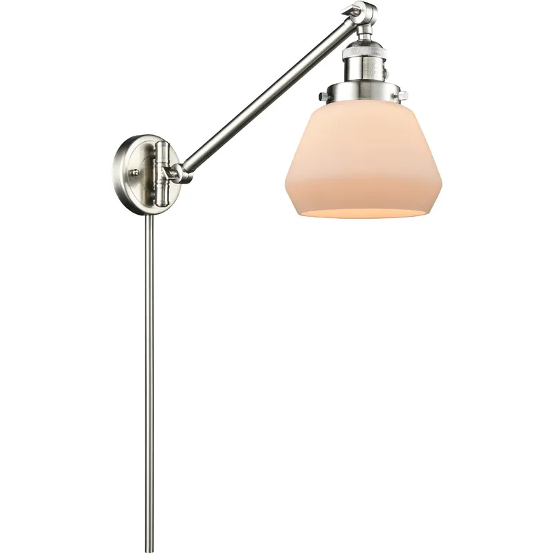 Fulton 35 inch 60.00 watt Satin Nickel Swing Arm Wall Light, Franklin Restoration