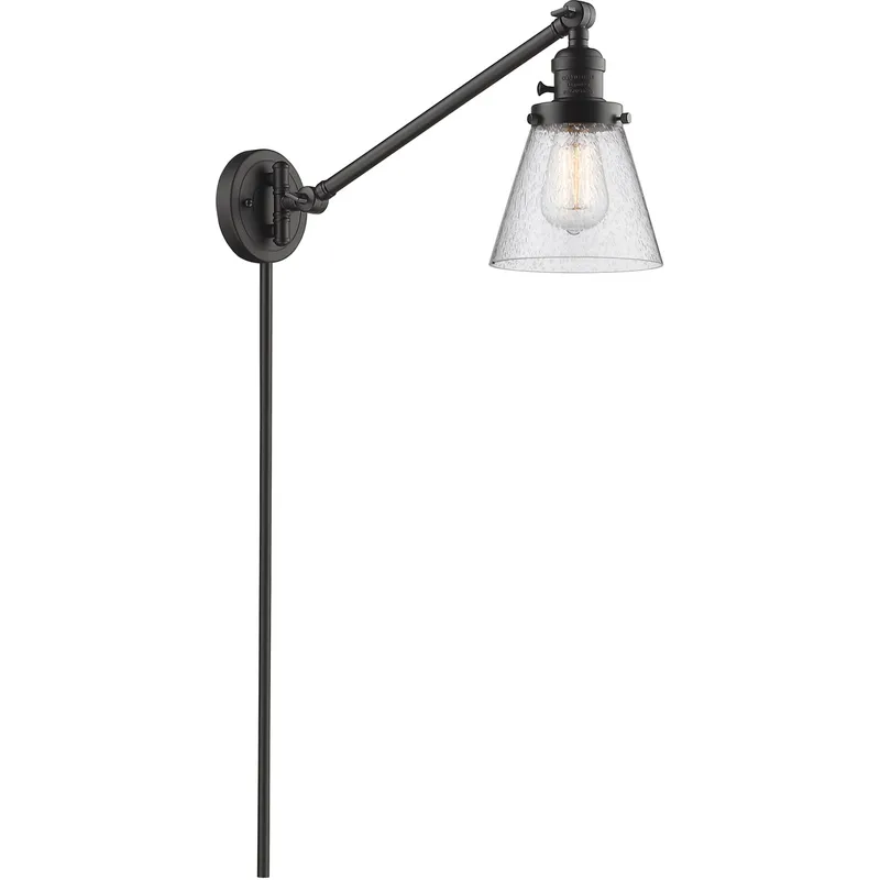 Small Cone 21 inch 3.50 watt Oil Rubbed Bronze Swing Arm Wall Light, Franklin Restoration