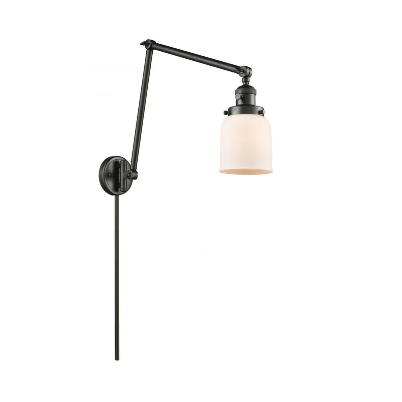 Small Bell 30 inch 60.00 watt Oil Rubbed Bronze Swing Arm Wall Light, Franklin Restoration