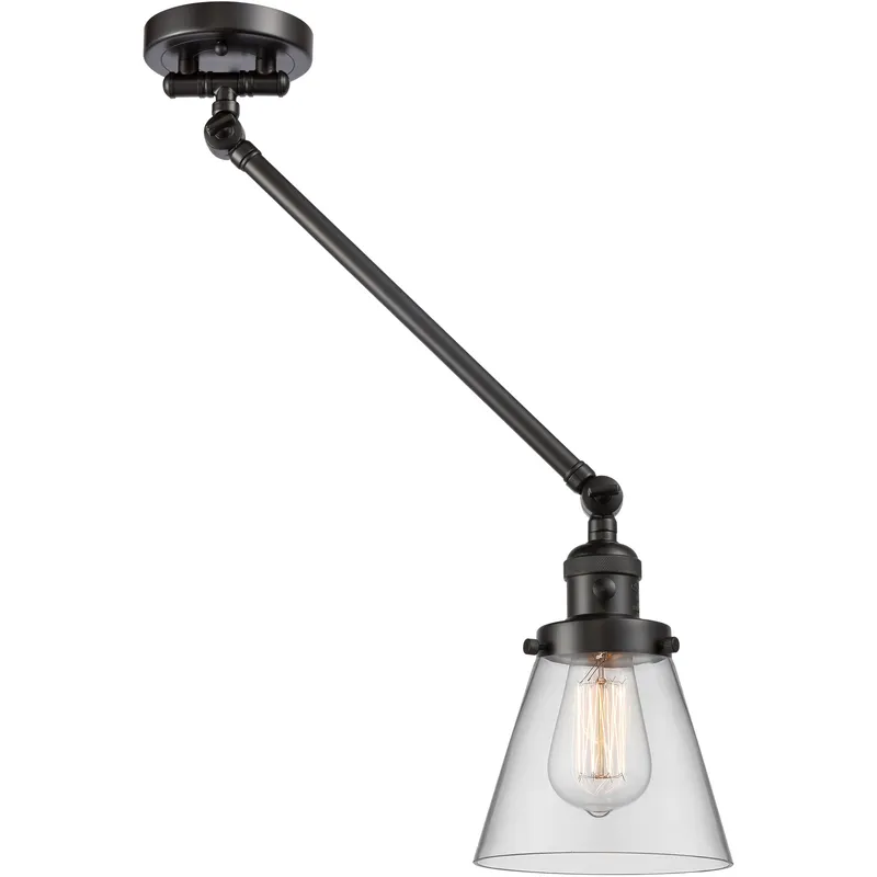 Small Cone 21 inch 60.00 watt Oil Rubbed Bronze Swing Arm Wall Light, Franklin Restoration