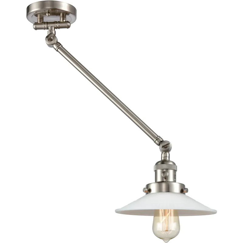 Halophane 21 inch 60.00 watt Satin Nickel Swing Arm Wall Light, Franklin Restoration